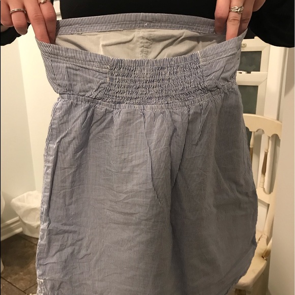 Garage Blue and white striped strapless shirt - Picture 2 of 3